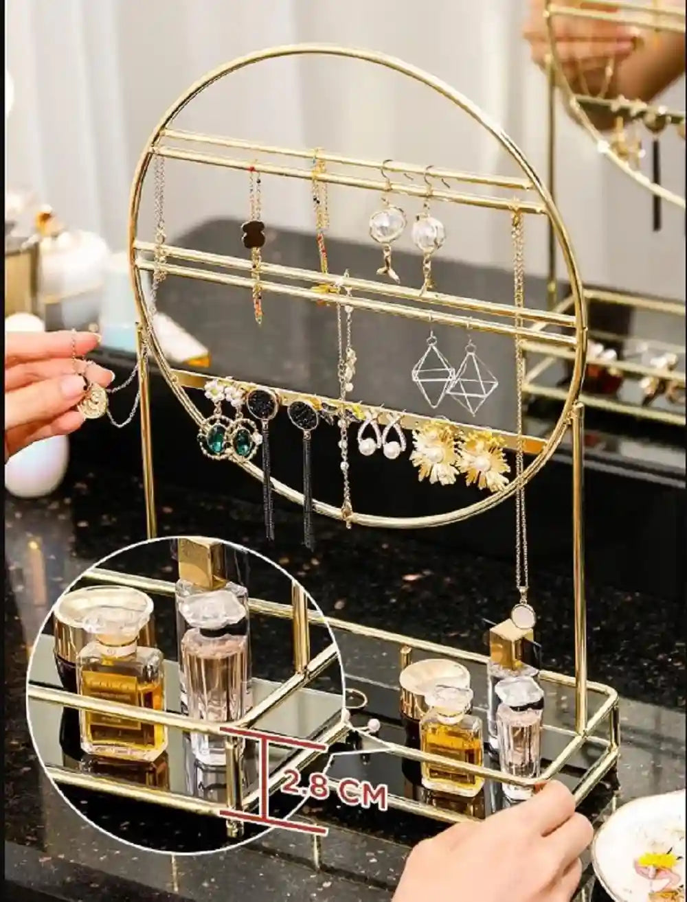 Jewelry Rack Makeup Storage Shelf Earring Organizer
